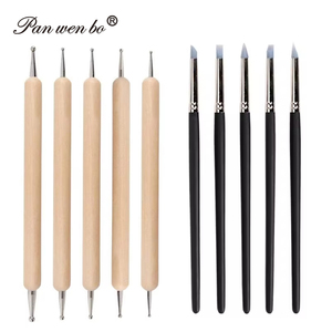 Ensemble de 40 outils multifonctionnels pour la sculpture en argile de poterie, manche en bois, outils de modélisation pour la sculpture en céramique. - Product Image 5