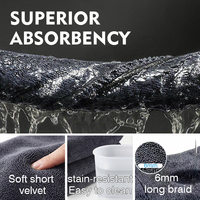 Serviette de séchage de voiture Tavelya 1200GSM en microfibre torsadée sans bords, sans peluches, anti-rayures, super absorbante et à séchage rapide