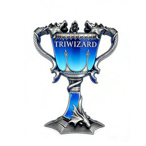 Imanes Personalizados para Refrigerador con Diseño de Trofeo Triwizard del <span class=keywords><strong>Mundo</strong></span> Mágico, con Dragón y Filigrana Plateada, para Regalos de Fantasía - Product Image 1