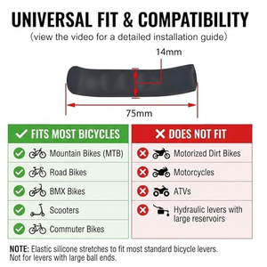 Manchons de protection en caoutchouc silicone pour leviers de frein de vélo, protège-poignées pour VTT - Product Image 3