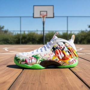 Zapatillas de baloncesto Nike Foamposite One unisex blancas de verano con parte superior sintética, suela de goma y entresuela de EVA - Product Image 2