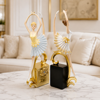 Modèle de ballerine en résine tendance, ornement décoratif d'intérieur artistique et créatif, finition aérographe, style mode, personnalisable