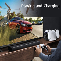 GAMINJA Chargeur rapide pour la station de charge de la manette Ps5 Dock avec câble USB et barres lumineuses bleues pour la playstation 5 Ps5