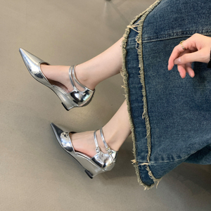 Zapatos de Mujer con Tacón Alto y Punta en Pico, Estilo Chino con Flores Francesas, Novedad 2024, Gran Venta - Product Image 2