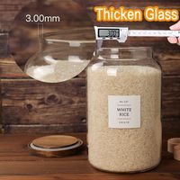 2 pots en verre borosilicate de 1 gallon avec couvercles hermétiques, sans BPA, empilables, écologiques, récipients de stockage alimentaire pour micro-ondes