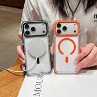 Casing MagSafe Bergelombang Awesomesub Tahan Lama Langsung dari Pabrik untuk iPhone 17 Pro, Tombol Lepas Pasang, Cincin Lensa Besar, Pelindung