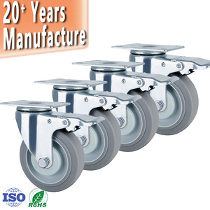 Chinesische Herstellung Industrielle Doppelkugellager Schwenkbare Thermoplastische Gummi 3/4/5 Zoll TPR Mittelschwere Kingstrong Rollen - Product Image 1