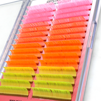 Artstar Ciglia Private Label Volume di Classica di Seta Commercio All'ingrosso di Estensione Del Ciglio di Colore Individuale Ciglia Estensioni Ciglia Degli Occhi