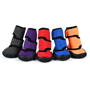 Vente en gros de 4 protège-pattes imperméables pour chiots, chaussures pour chiens de taille moyenne à grande, chaussons de randonnée antidérapants et respirants pour chiens - Product Image 4
