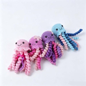 Brillantes Juguetes de Peluche de Ganchillo de <span class=keywords><strong>Pulpo</strong></span> Unisex 100% Algodón, Sonajeros de Animales Marinos <span class=keywords><strong>para</strong></span> Bebés, Mini Amigurumi de Ganchillo con Relleno de Algodón PP - Product Image 3