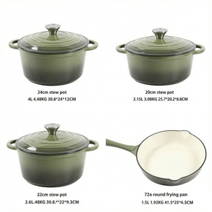 Cast Iron <strong>Cookware</strong> <strong>Set</strong> 5pcs Oven Safe <strong>Kitchenware</strong> Skillet Pots and Pans <strong>Cookwares</strong> <strong>Set</strong> Induction Gas Stove Cooking Pot <strong>Set</strong> - Product Image 3