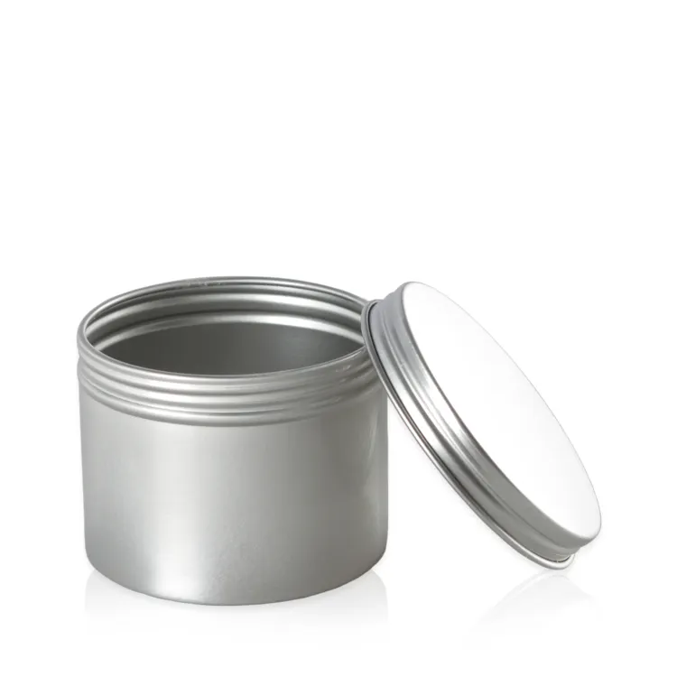 Silber Runde Metallic Box kann breite Dosen für Kerzen Kosmetik behälter Aluminium Kerzen glas