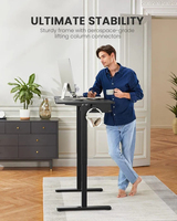 Grand bureau électrique réglable en hauteur avec plateau pour clavier, bureau assis-debout pour la maison, le bureau et l'ordinateur