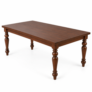 Mesa de Comedor Neoclásica Francesa de Madera Maciza con Cubierta de Vidrio Templado y Sillas Tapizadas en Chenilla Color Avena para Uso en Hoteles - Product Image 2