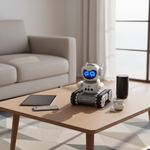 <span class=keywords><strong>Robot</strong></span> <span class=keywords><strong>Giocattolo</strong></span> <span class=keywords><strong>Telecomandato</strong></span> con Rilevamento Gesti e 16 Espressioni LED - Telaio per Pista, Luci Brillanti, Interazione Vocale per Bambini - Product Image 1