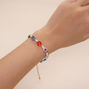 2025 señoras Arco Iris cubo plano colorido <span class=keywords><strong>Chamilia</strong></span> cuentas agua dulce perla Linda <span class=keywords><strong>pulsera</strong></span> - Product Image 2