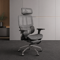Chaise de bureau exécutive ergonomique moderne à dossier haut pivotant avec appui-tête réglable, accoudoirs réglables, hauteur réglable, structure en plastique