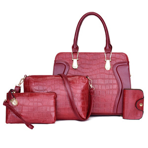 Sac à main quatre pièces pour femme, grand sac portable en cuir litchi, tendance mode, sac bandoulière messager pour femme - Product Image 1