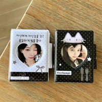 Album de collection de photocards Kpop style coréen avec nœud, classeur photo 3 pouces à bouton-pression, support pour cartes photo d'idols