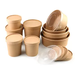 customized 750ml kraft paper bowl with lids