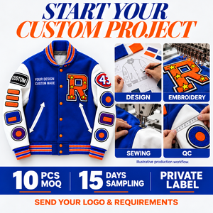 Giacca <span class=keywords><strong>Varsity</strong></span> Personalizzata con Logo per Uomo, Ricamo in Ciniglia, Giacca Letterman Bicolore per Marchi di Abbigliamento, Produttore di Etichette Private - Product Image 6