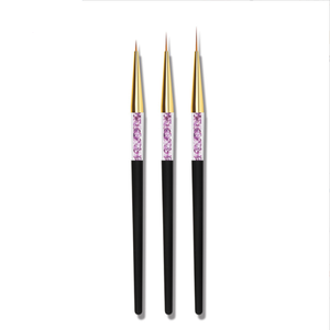 Pinceau à ongles violet diamanté à manche noir 10 mm pour le dessin de détails et le traçage, idéal pour la manucure en gel acrylique et l'art des ongles - Product Image 1