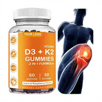 Supplément alimentaire gommeux à la vitamine D3 végétalien Ausreson Private Label Gummies à la vitamine D3 K2 pour la santé des os