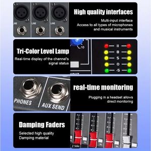 Professional 6-channel Mixer With Dsp Effects <b>Bluetooth</b> <b>Usb</b> Audio Interface For Live Studio Use - Product Image 3