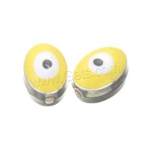 锌合金椭圆形珠子眼珠珠宝制作散装珠子DIY和珐琅10x7mm毫米1572268 - Product Image 4