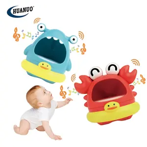 新款可爱鲨鱼蟹夏季泡泡机鼓风机婴儿沐浴玩具幼儿肥皂泡玩具