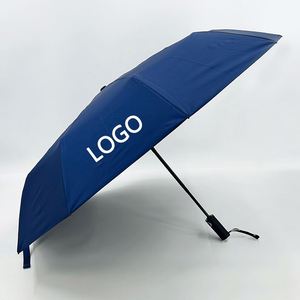 Parapluie automatique classique à 3 plis avec impression <span class=keywords><strong>de</strong></span> logo personnalisé pour cadeaux, vente en gros, offres promotionnelles, polyester, revêtement noir - Product Image 2