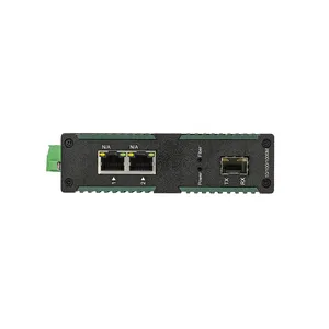 Gigabit 2 puertos industrial 2 fibra óptica SFP Din-Rail Ethernet Switch