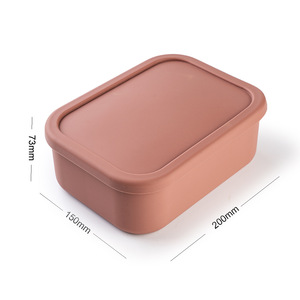 Boîte à lunch pour enfants rectangulaire réutilisable à 3 compartiments, durable, étanche, en silicone, avec couvercle - Product Image 3