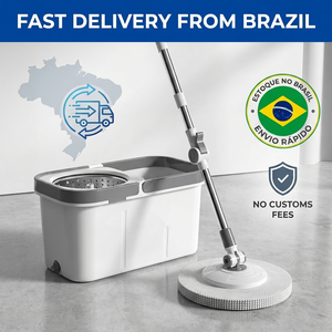 Serpillère microfibre portable mains libres rotative à 360° pour nettoyage des sols domestiques, avec seau essoreur facile à nettoyer et poignée amovible - Product Image 1