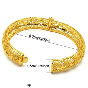 Offre spéciale Vente en gros Bijoux de Dubaï Bracelet de mariage en plaqué or 24 carats indien de luxe pour femme - Product Image 6
