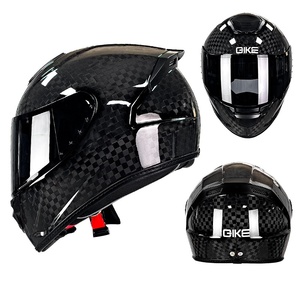Dot sợi carbon trọng lượng nhẹ đuôi lớn cfrp full mặt Mũ bảo hiểm Motocross ATV Xe máy Mũ bảo hiểm với ống kính đôi - Product Image 1