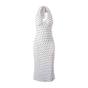 Nouvelle Robe Moulante Sexy à Pois Style Vacances Européen et Américain avec Col Halter et Taille Haute Anti-statique pour l'été - Product Image 3