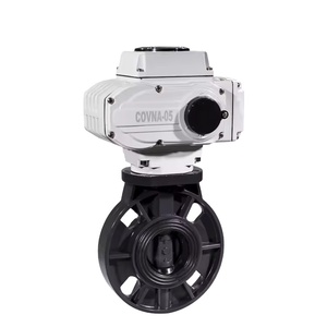 วาล์วผีเสื้อพลาสติก PVC พร้อมตัวกระตุ้นไฟฟ้าแบบหมุน 24V DC ขนาด DN200 8 นิ้ว หน้าแปลนคู่ พร้อมซีลยาง EPDM ลดราคาพิเศษ COVNA B2B - Product Image 3