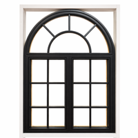 Fenêtre en bois recouvert d'aluminium de style architectural moderne, homologuée AAMA CW-PG50, certifiée NFRC, double vitrage trempé, 105 mm, chambre de villa