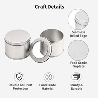 Boîtes en fer blanc rondes mates 65x50MM de qualité alimentaire pour le stockage du thé, du thé aux fleurs et des bonbons, emballage personnalisé avec logo, ISO9001, OEM, vente en gros