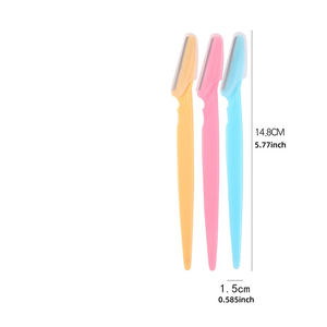 3-Pack Stainless Steel <b>Eyebrow</b> Trimmer Set Beginner <b>Eyebrow</b> <b>Razor</b> with Handle for Personal Use - Product Image 5