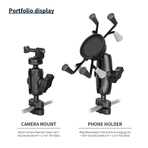 Support de téléphone flexible 2-en-1 VIN pour guidon, compatible avec la plupart des tailles de rail pour Ram Mount - Product Image 2