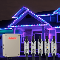 Lumières LED à pixels permanentes pour Noël, extérieur, RGBW, 24V, contrôle intelligent par application, IP68, pour la décoration de maisons, de bâtiments et de commerces à Noël