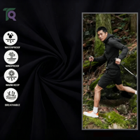 Tela de Nailon Elástica en 4 Direcciones, Impermeable, Resistente al Viento, Transpirable, Teñida y Unida, para Chaquetas Softshell