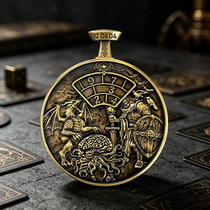 Jeu de dés rotatifs 7-en-1 en cuivre antique de qualité supérieure, double face, pour les passionnés de jeux de rôle (TRPG) - Product Image 2