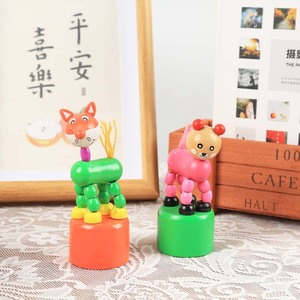 Phong cách Ngẫu nhiên Gỗ Con Mèo con chó bức tượng đồ chơi nhảy múa Rocking động vật ngón tay con rối đẩy lên đồ chơi bằng gỗ đẩy con rối đồ chơi - Product Image 2