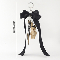 Porte-clés avec nœud en forme de ruban mignon Porte-clés pour femmes Porte-clés à breloques pour femmes Girly Sweet Charm Purse Bag Pendant Accessory Plush Plush Rabbit Key Ring Bowknot Keychain