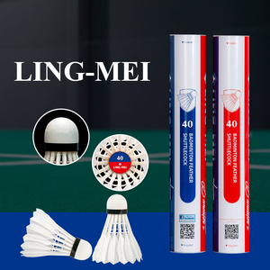 Volante de Bádminton de Plumas de Pato de Alta Calidad <span class=keywords><strong>LING</strong></span>-<span class=keywords><strong>MEI</strong></span> 40 de Fábrica China para Competencia - Product Image 2