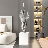 Grande Sculpture d'Art Décorative Plume Luxe Léger pour Salon, Meuble d'Entrée et Bureau