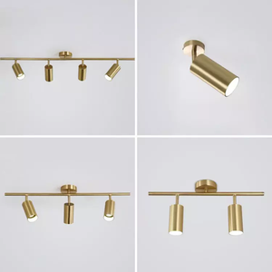 Luminaire de plafond à rail réglable 4 lumières en laiton <span class=keywords><strong>brossé</strong></span> pour cuisine et salle à manger - Product Image 4